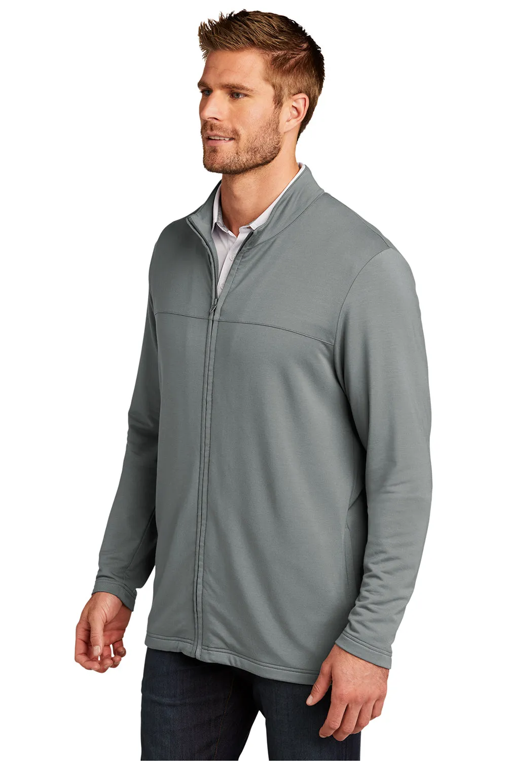 TravisMathew Mens Newport Fleece Full Zip Jacket - Quiet Shade Grey