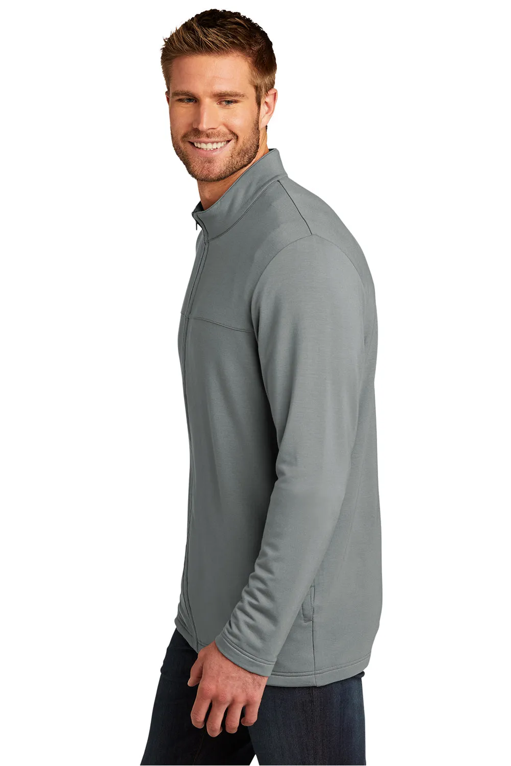 TravisMathew Mens Newport Fleece Full Zip Jacket - Quiet Shade Grey