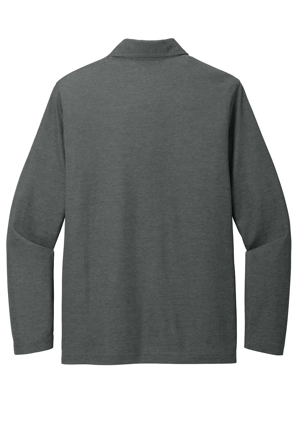 TravisMathew Mens Oceanside Moisture Wicking Long Sleeve Polo Shirt - Heather Black