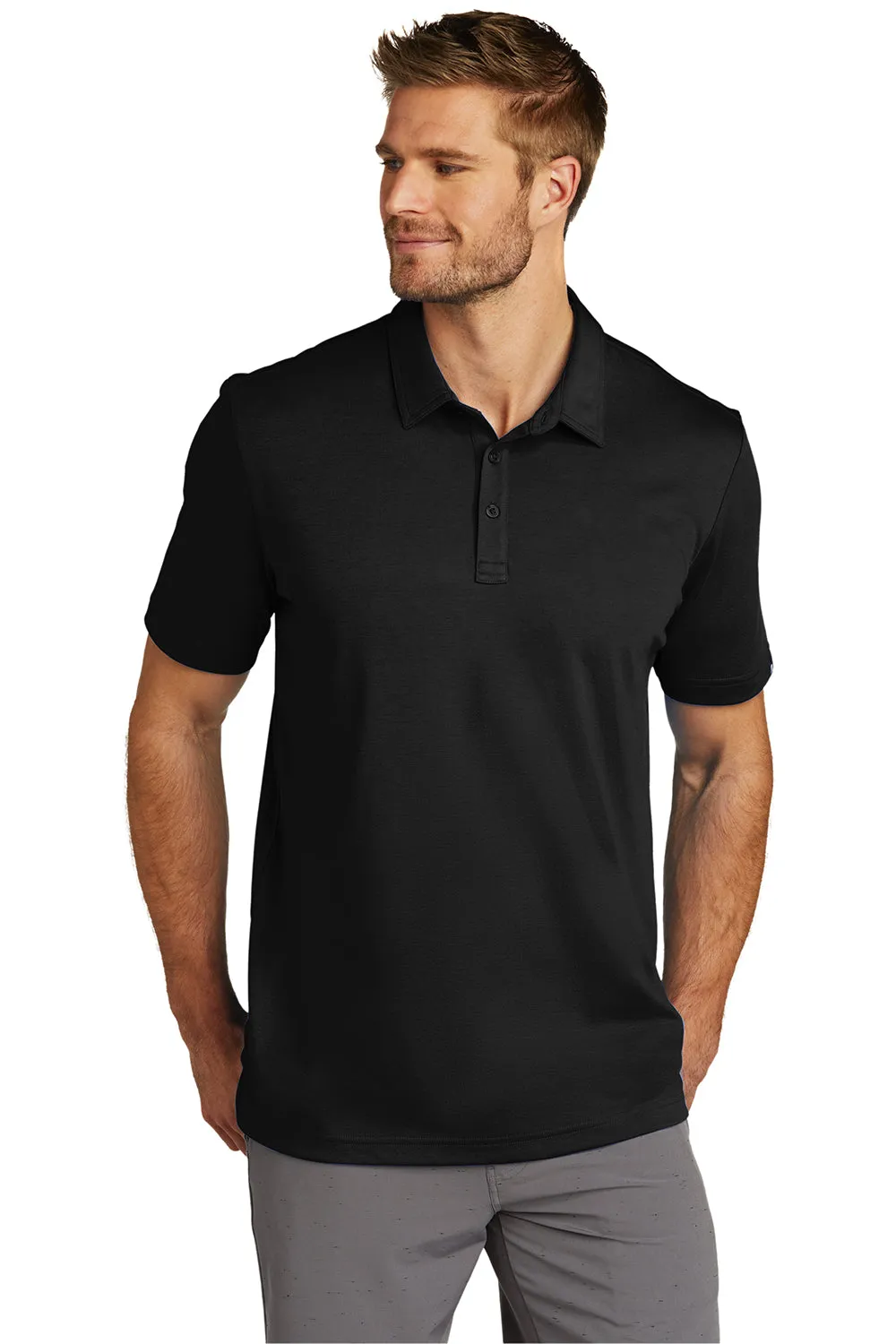 TravisMathew Mens Oceanside Moisture Wicking Short Sleeve Polo Shirt - Black