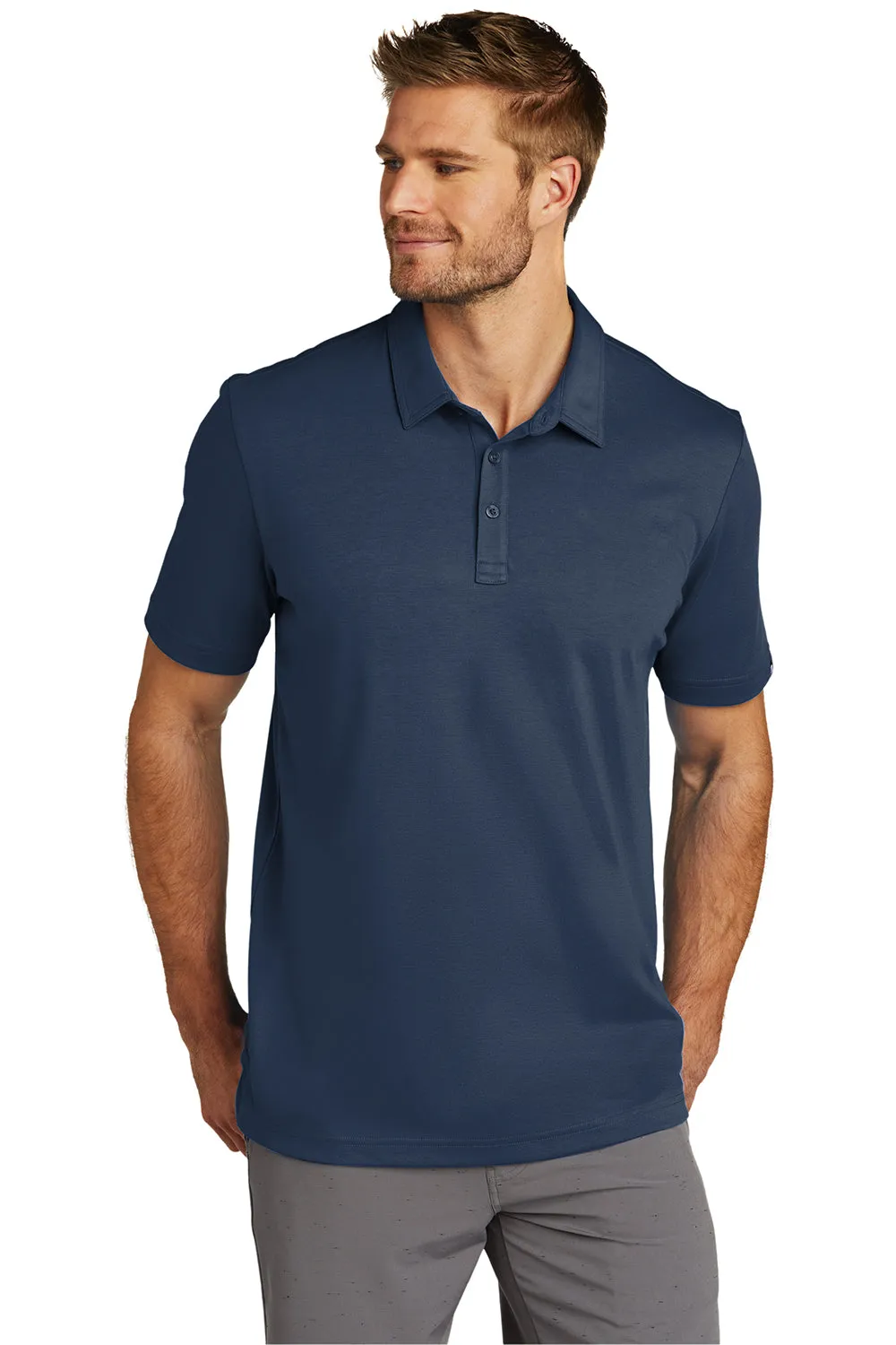 TravisMathew Mens Oceanside Moisture Wicking Short Sleeve Polo Shirt - Blue Nights