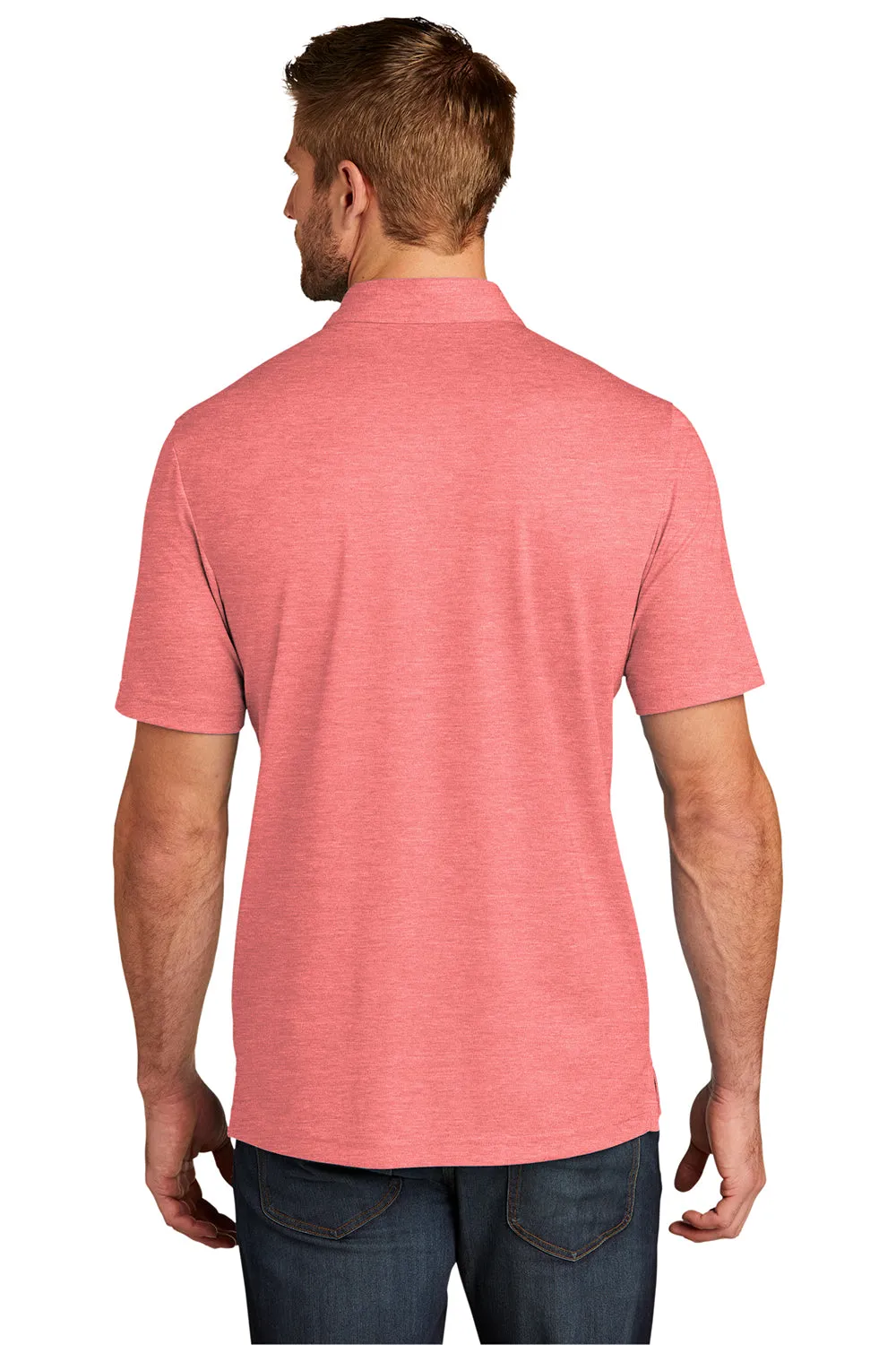 TravisMathew Mens Oceanside Moisture Wicking Short Sleeve Polo Shirt - Heather Cardinal Red