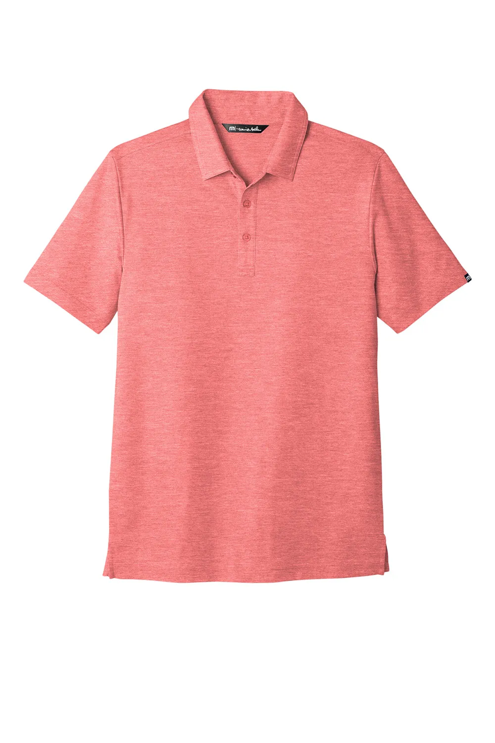 TravisMathew Mens Oceanside Moisture Wicking Short Sleeve Polo Shirt - Heather Cardinal Red