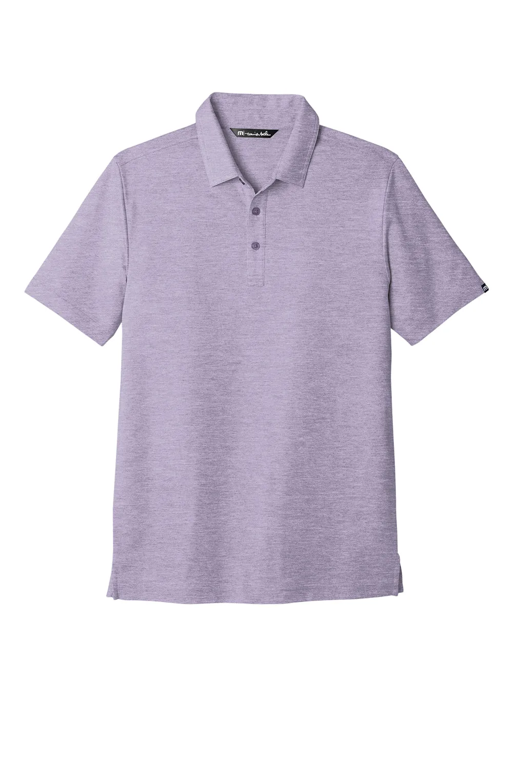 TravisMathew Mens Oceanside Moisture Wicking Short Sleeve Polo Shirt - Heather Purple Sage