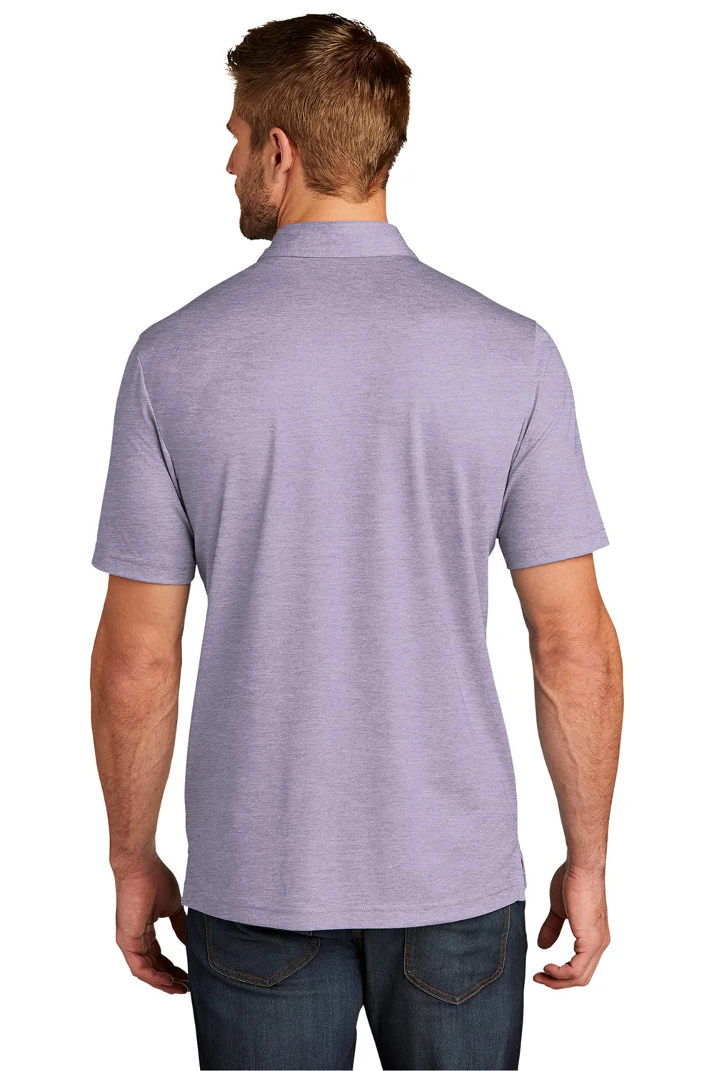 TravisMathew Mens Oceanside Moisture Wicking Short Sleeve Polo Shirt - Heather Purple Sage