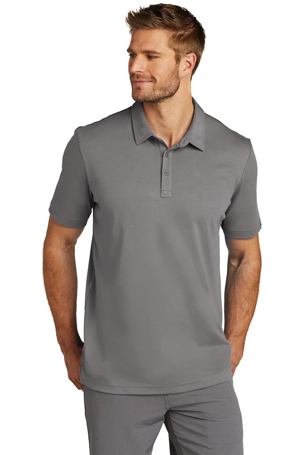 TravisMathew Mens Oceanside Moisture Wicking Short Sleeve Polo Shirt - Quiet Shade Grey