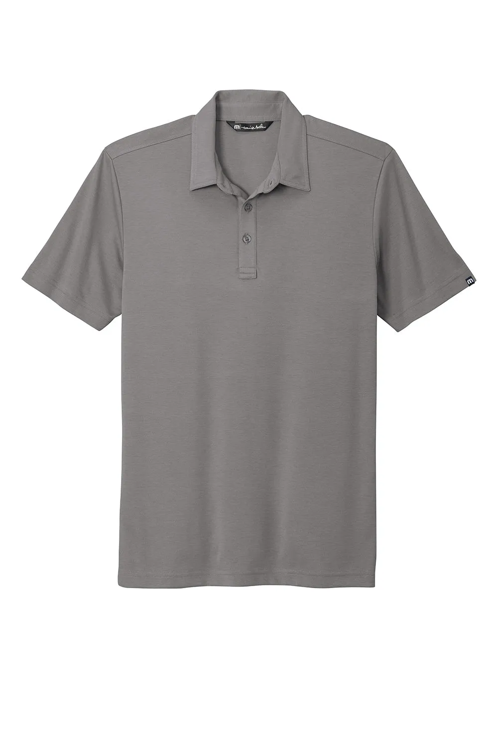 TravisMathew Mens Oceanside Moisture Wicking Short Sleeve Polo Shirt - Quiet Shade Grey