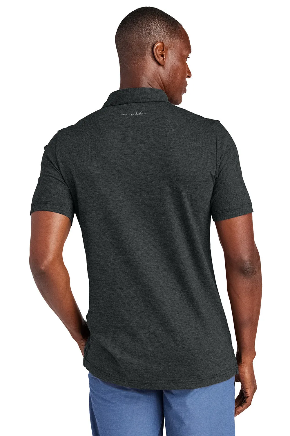 TravisMathew Mens Sunnyvale Wrinkle Resistant Short Sleeve Polo Shirt - Heather Black