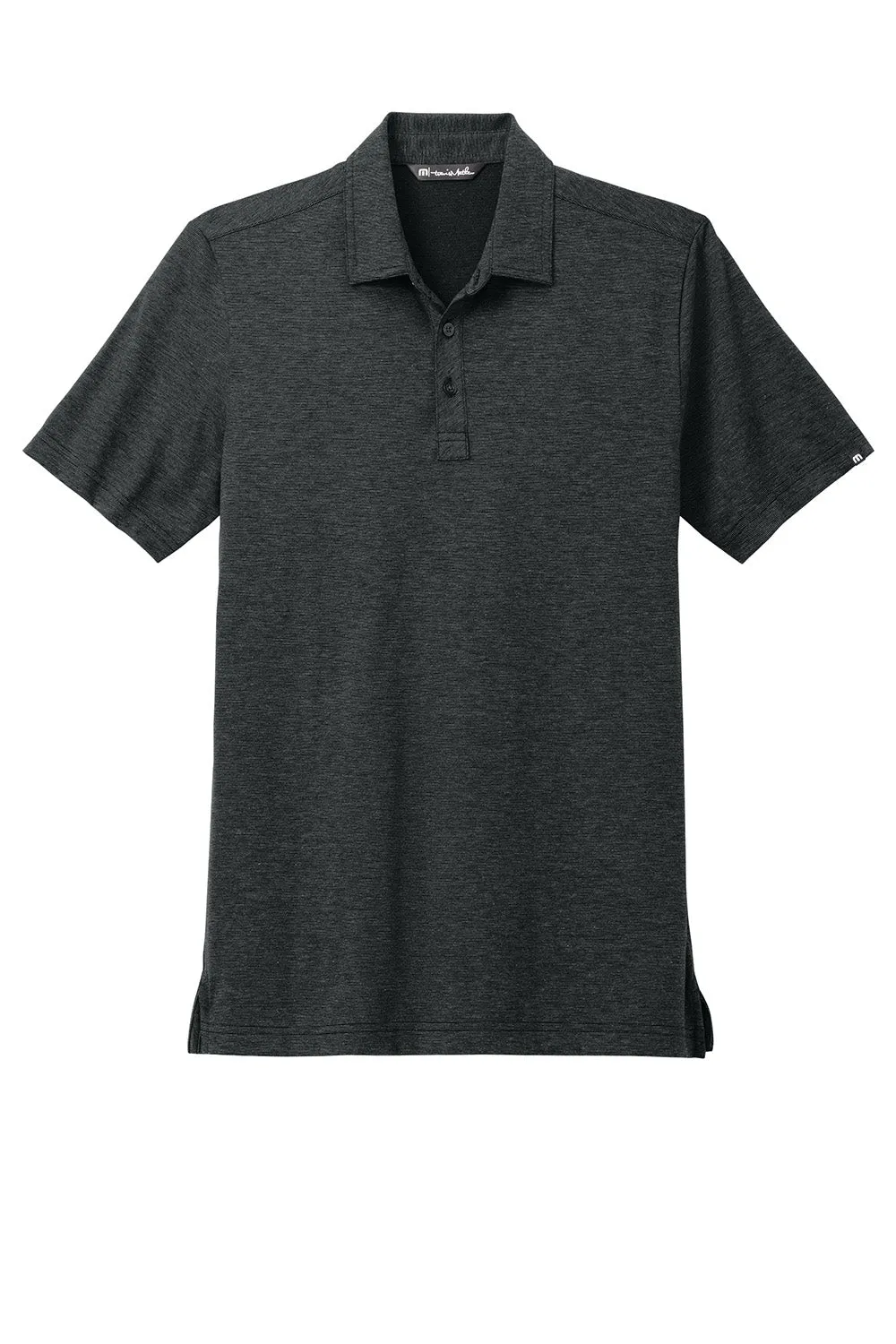 TravisMathew Mens Sunnyvale Wrinkle Resistant Short Sleeve Polo Shirt - Heather Black