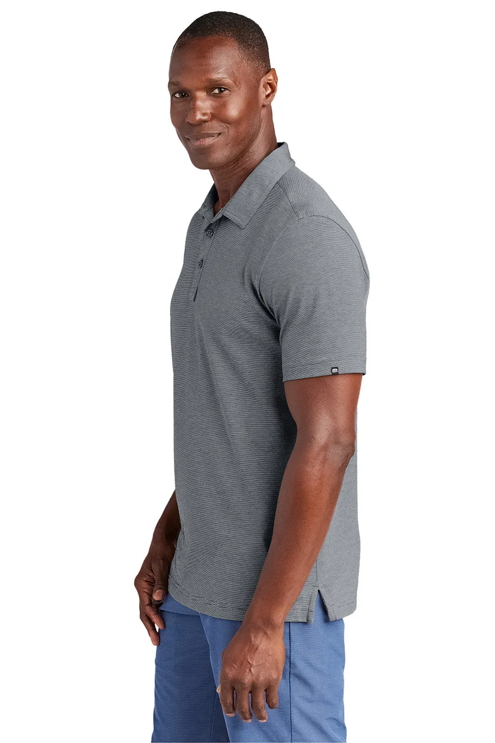TravisMathew Mens Sunnyvale Wrinkle Resistant Short Sleeve Polo Shirt - Heather Dark Grey