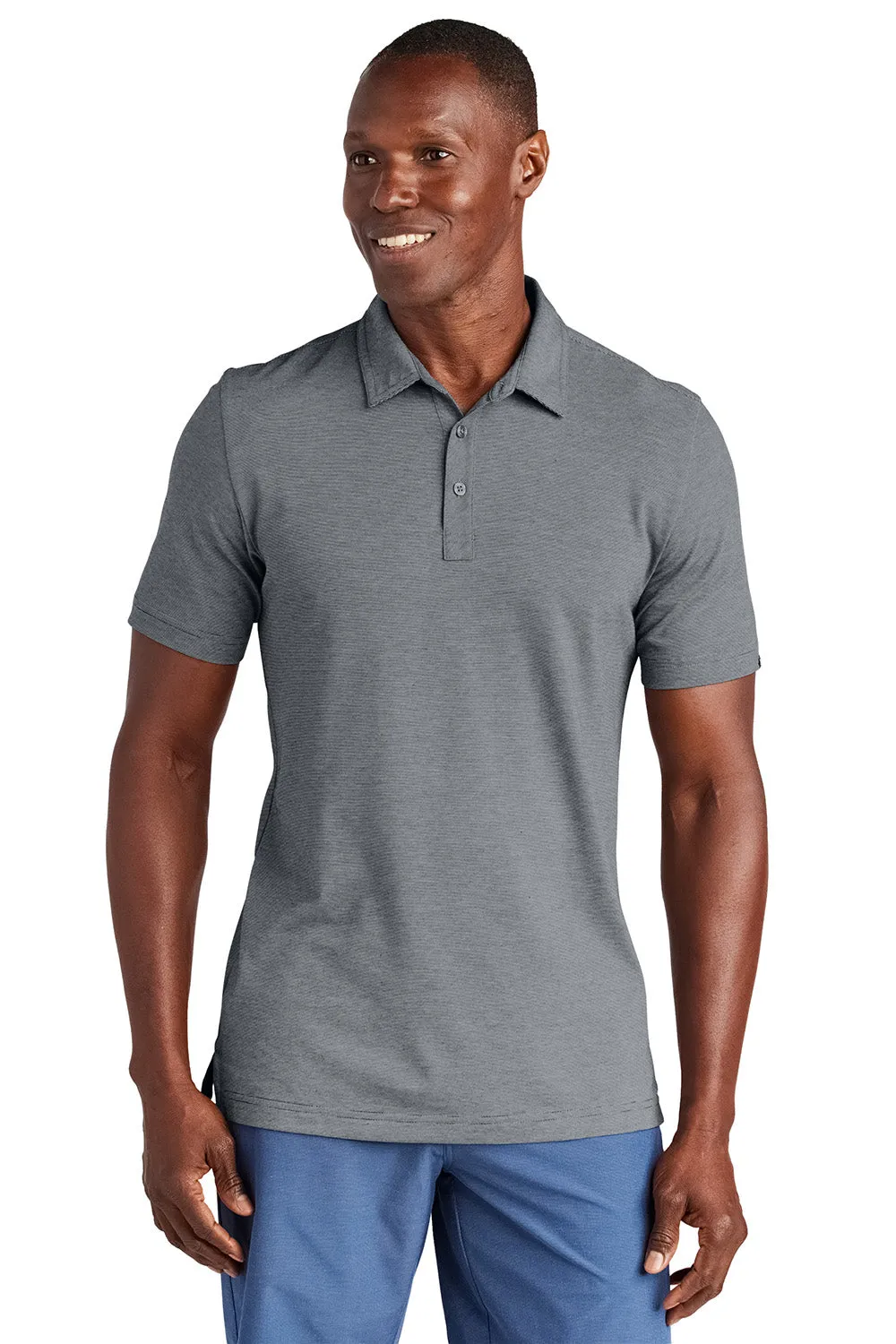 TravisMathew Mens Sunnyvale Wrinkle Resistant Short Sleeve Polo Shirt - Heather Dark Grey
