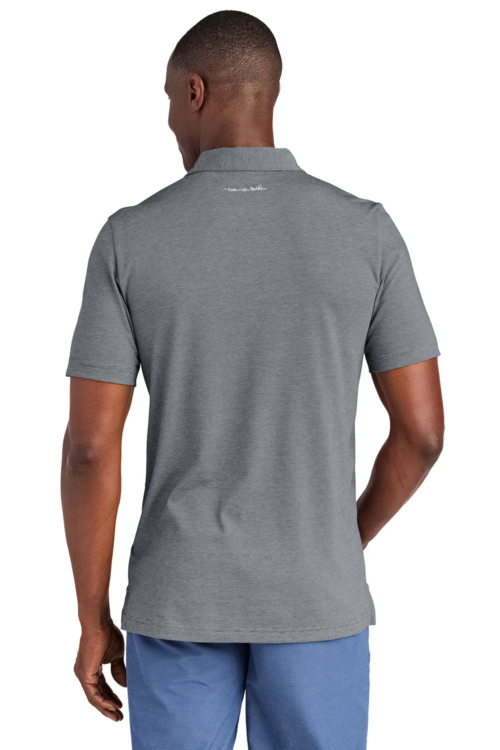 TravisMathew Mens Sunnyvale Wrinkle Resistant Short Sleeve Polo Shirt - Heather Dark Grey