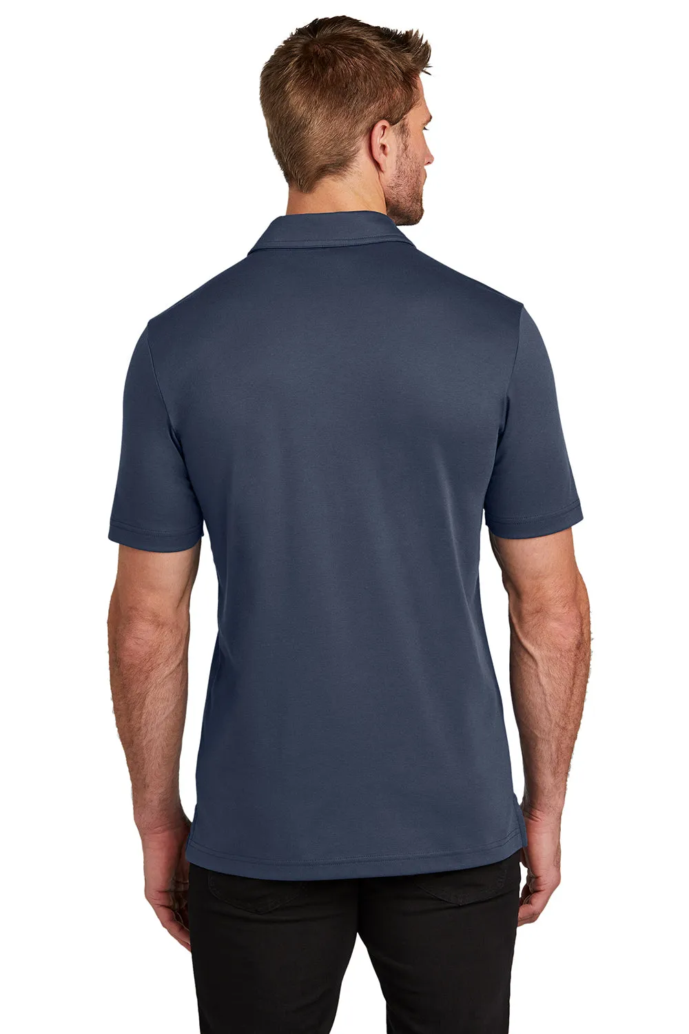 TravisMathew Mens Sunsetters Moisture Wicking Short Sleeve Polo Shirt w/ Pocket - Blue Nights