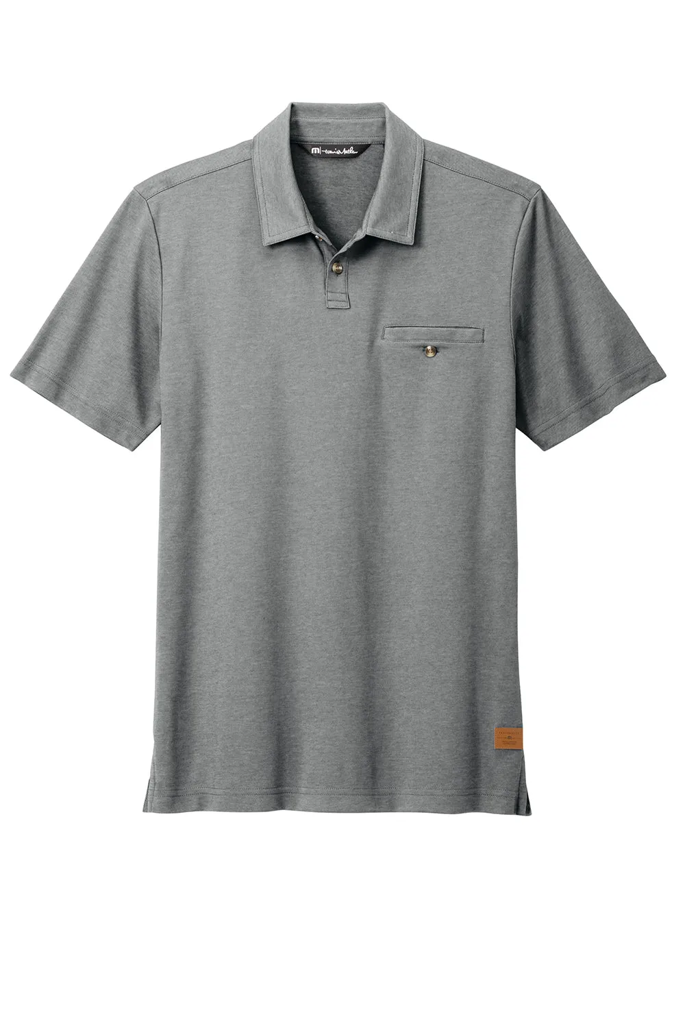 TravisMathew Mens Sunsetters Moisture Wicking Short Sleeve Polo Shirt w/ Pocket - Heather Grey