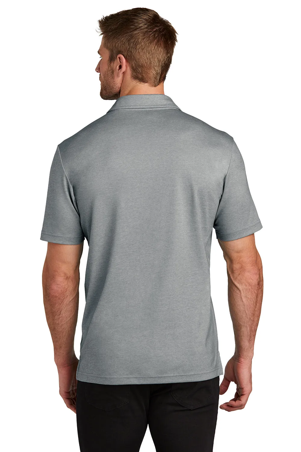 TravisMathew Mens Sunsetters Moisture Wicking Short Sleeve Polo Shirt w/ Pocket - Heather Grey