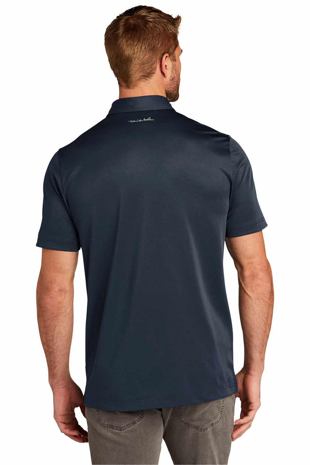 TravisMathew Mens Cabana Moisture Wicking Short Sleeve Polo Shirt - Blue Nights