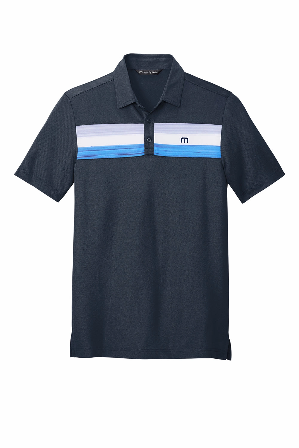 TravisMathew Mens Cabana Moisture Wicking Short Sleeve Polo Shirt - Blue Nights