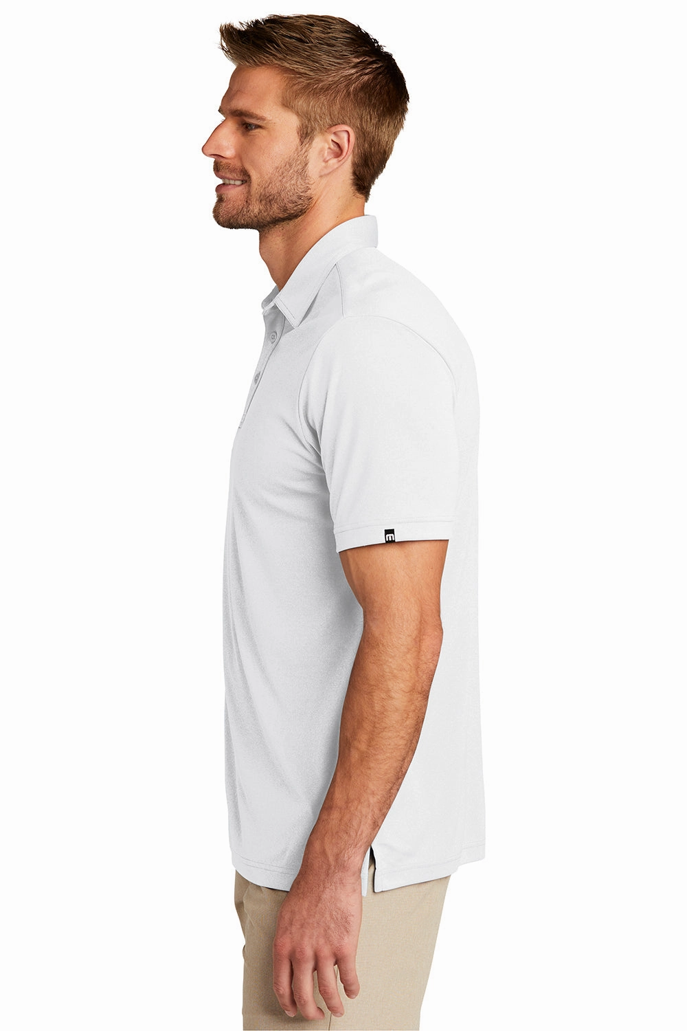 TravisMathew Mens Coto Performance Moisture Wicking Short Sleeve Polo Shirt - White