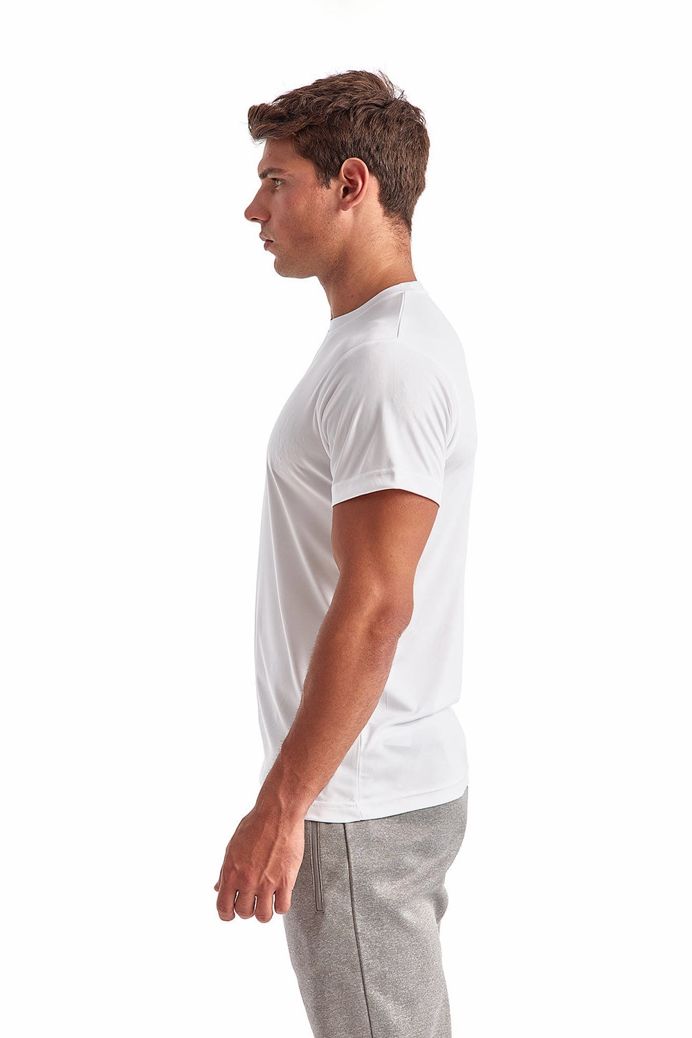 TriDri Mens Moisture Wicking Short Sleeve Crewneck T-Shirt - White