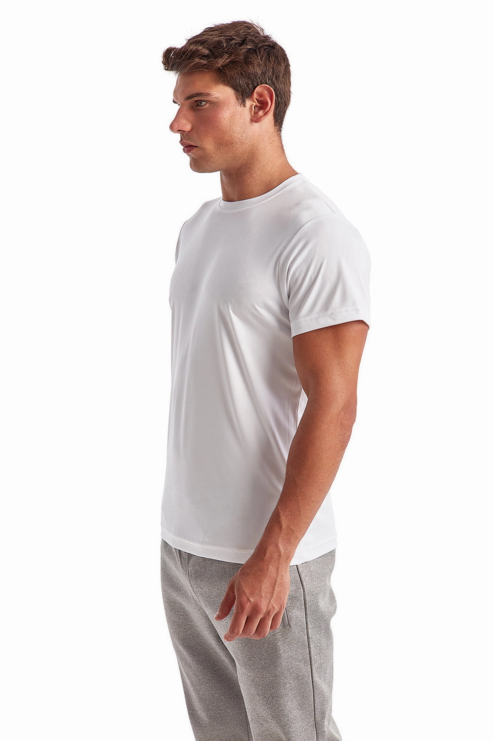 TriDri Mens Moisture Wicking Short Sleeve Crewneck T-Shirt - White