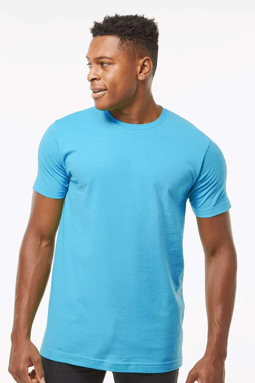 Tultex Mens Fine Jersey Short Sleeve Crewneck T-Shirt - Aqua Blue