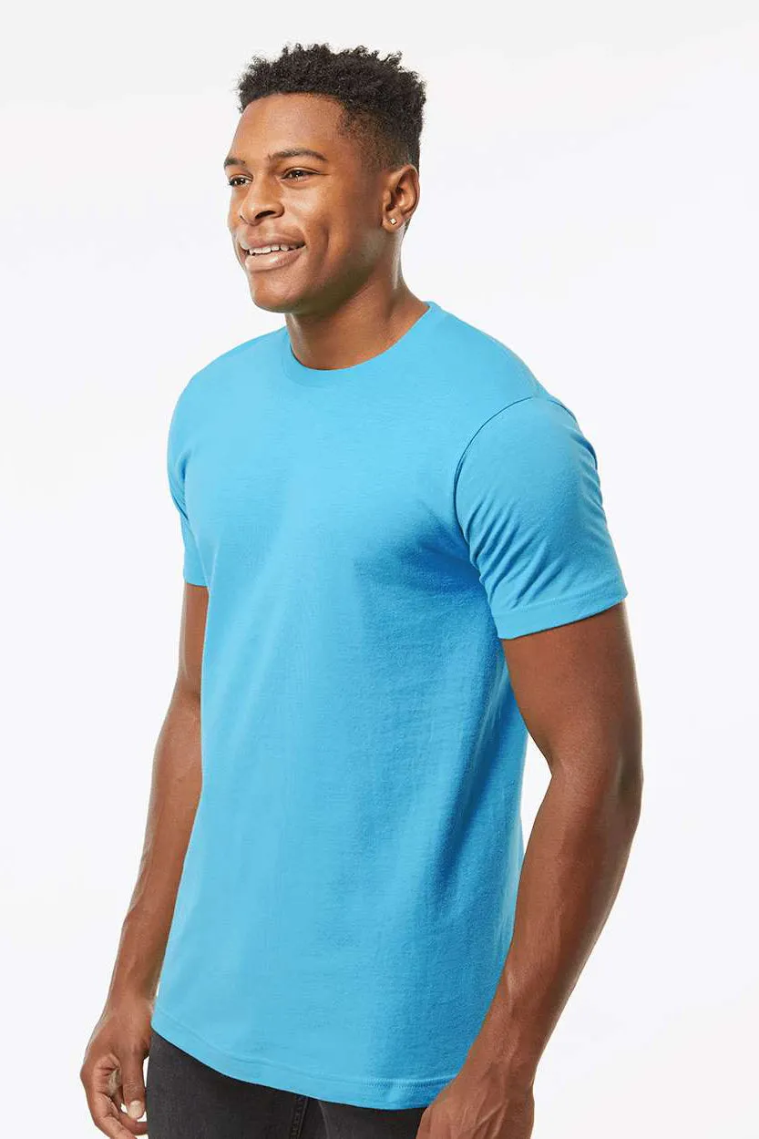 Tultex Mens Fine Jersey Short Sleeve Crewneck T-Shirt - Aqua Blue