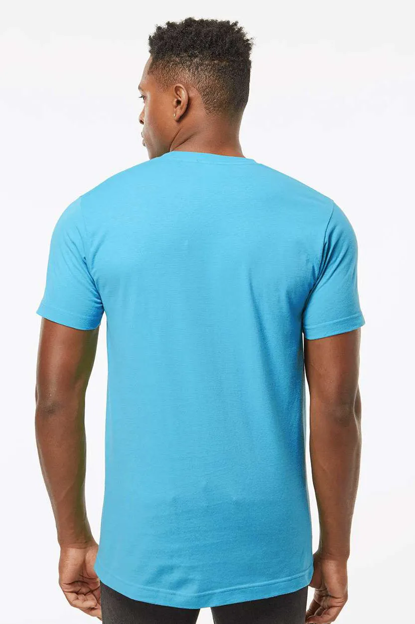 Tultex Mens Fine Jersey Short Sleeve Crewneck T-Shirt - Aqua Blue