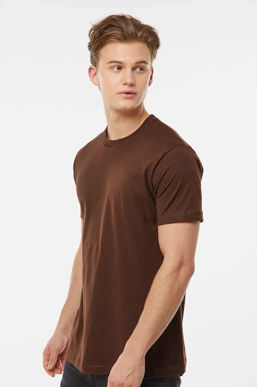 Tultex Mens Fine Jersey Short Sleeve Crewneck T-Shirt - Brown