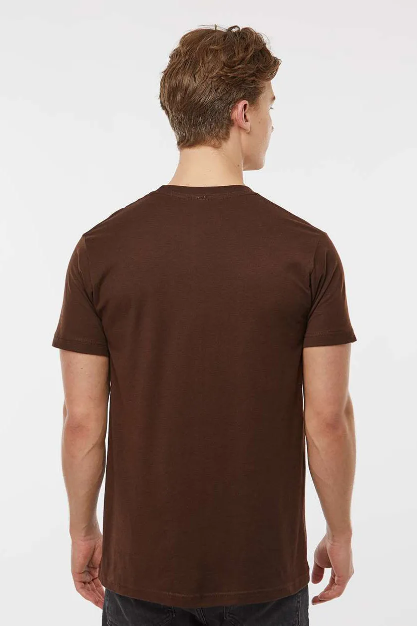Tultex Mens Fine Jersey Short Sleeve Crewneck T-Shirt - Brown