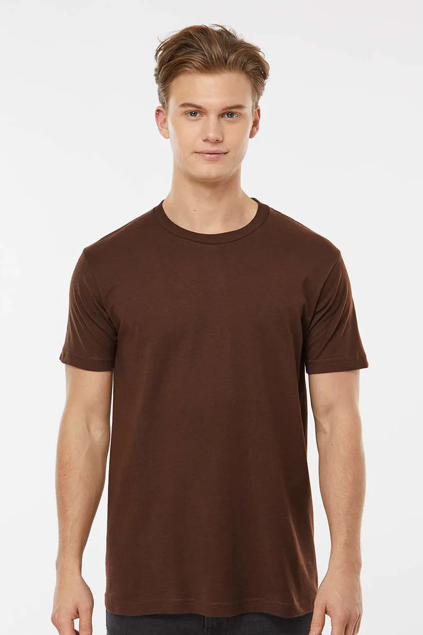 Tultex Mens Fine Jersey Short Sleeve Crewneck T-Shirt - Brown