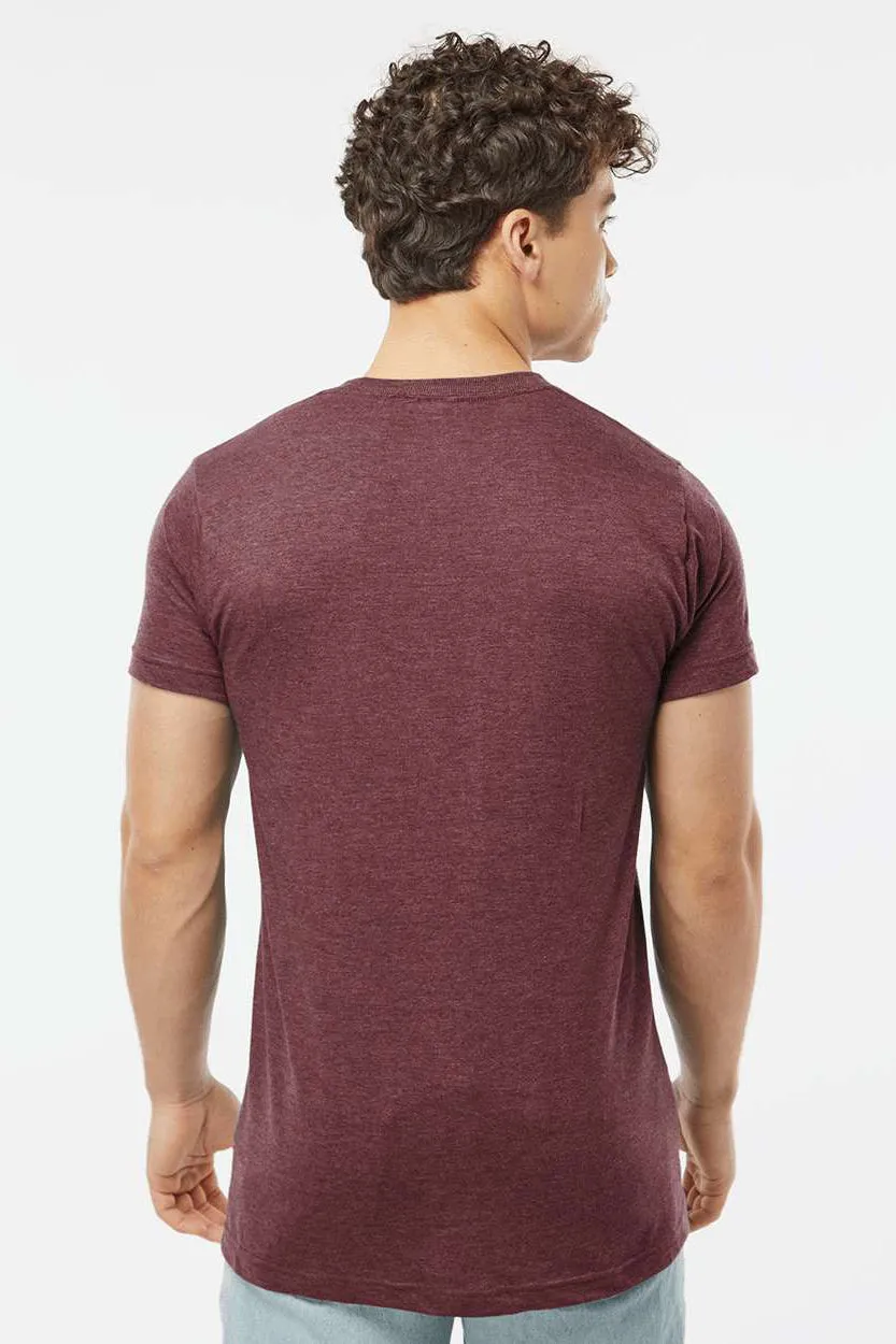 Tultex Mens Fine Jersey Short Sleeve Crewneck T-Shirt - Heather Burgundy