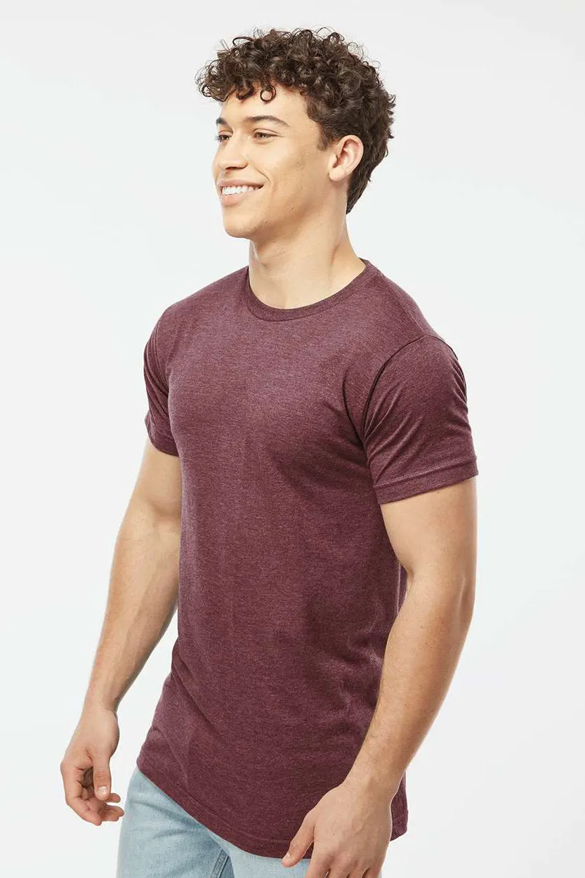 Tultex Mens Fine Jersey Short Sleeve Crewneck T-Shirt - Heather Burgundy