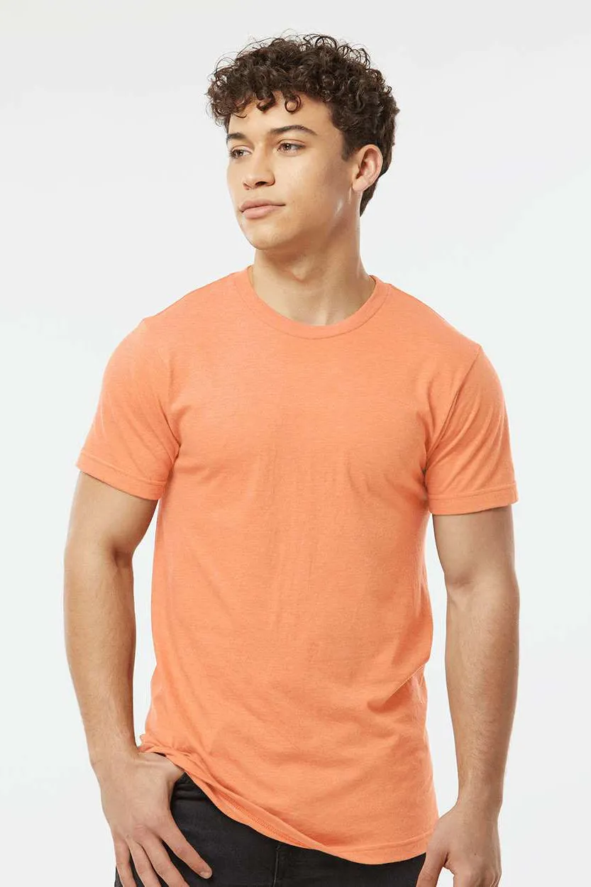 Tultex Mens Fine Jersey Short Sleeve Crewneck T-Shirt - Heather Cantaloupe Orange