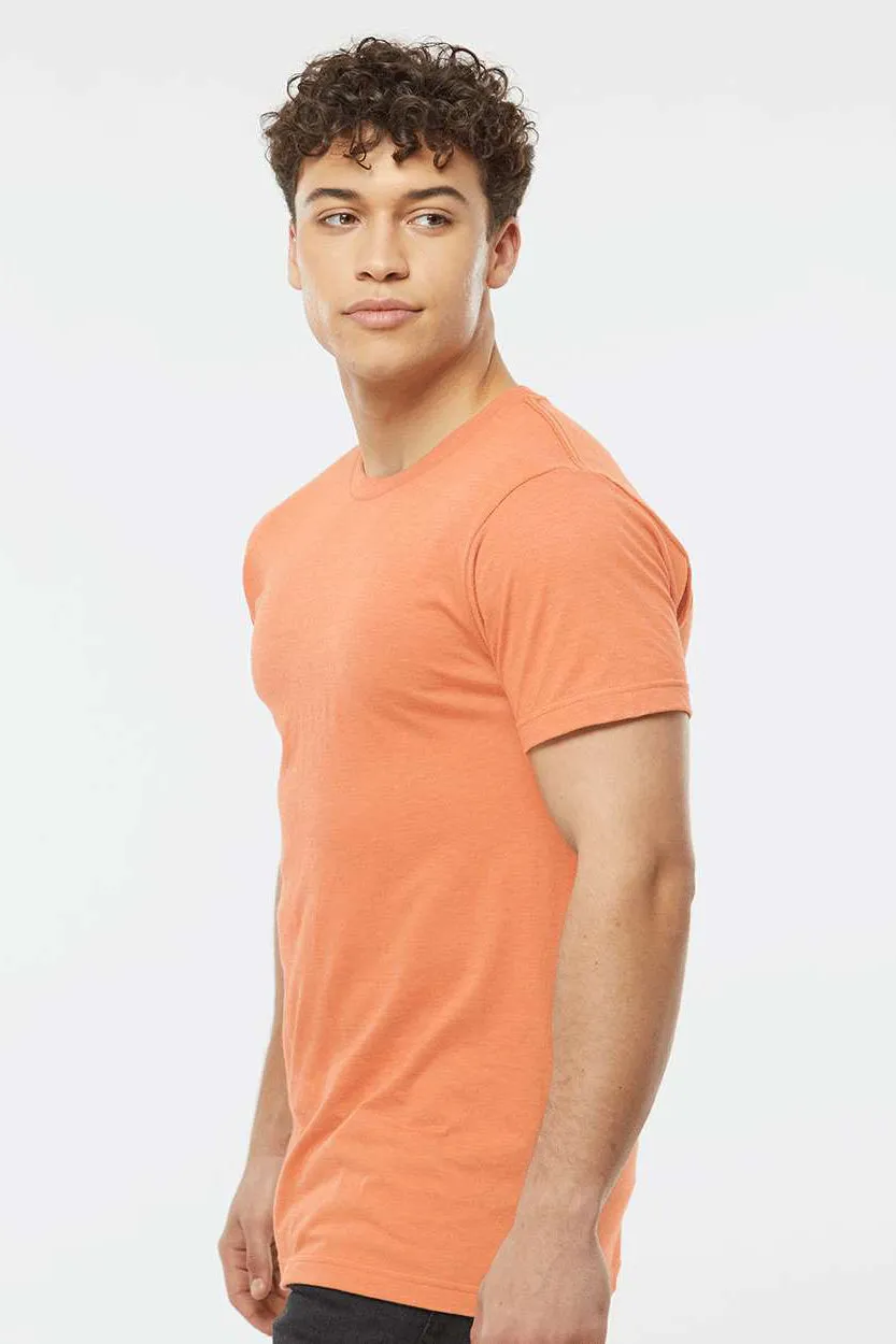 Tultex Mens Fine Jersey Short Sleeve Crewneck T-Shirt - Heather Cantaloupe Orange