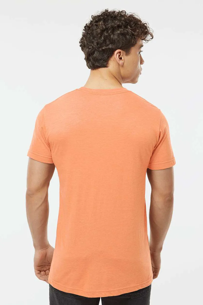Tultex Mens Fine Jersey Short Sleeve Crewneck T-Shirt - Heather Cantaloupe Orange