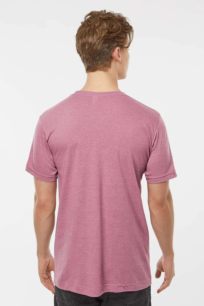 Tultex Mens Fine Jersey Short Sleeve Crewneck T-Shirt - Heather Cassis Pink