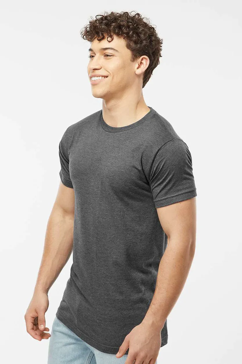 Tultex Mens Fine Jersey Short Sleeve Crewneck T-Shirt - Heather Charcoal Grey