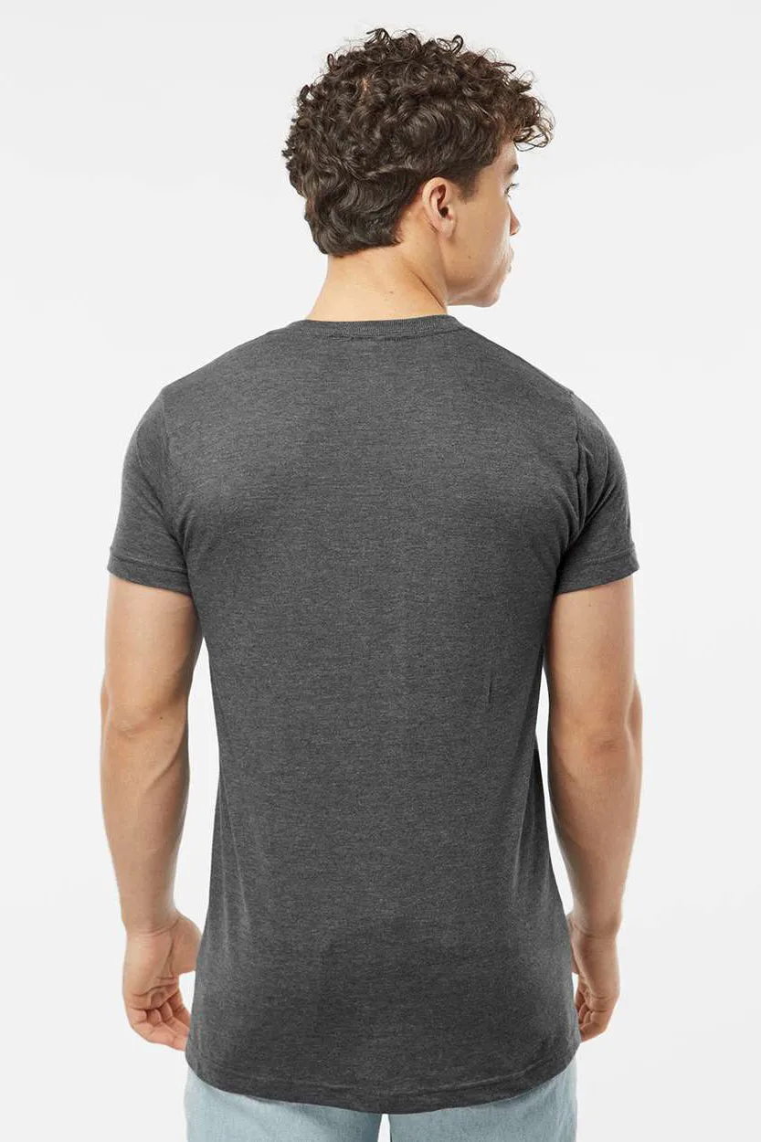 Tultex Mens Fine Jersey Short Sleeve Crewneck T-Shirt - Heather Charcoal Grey