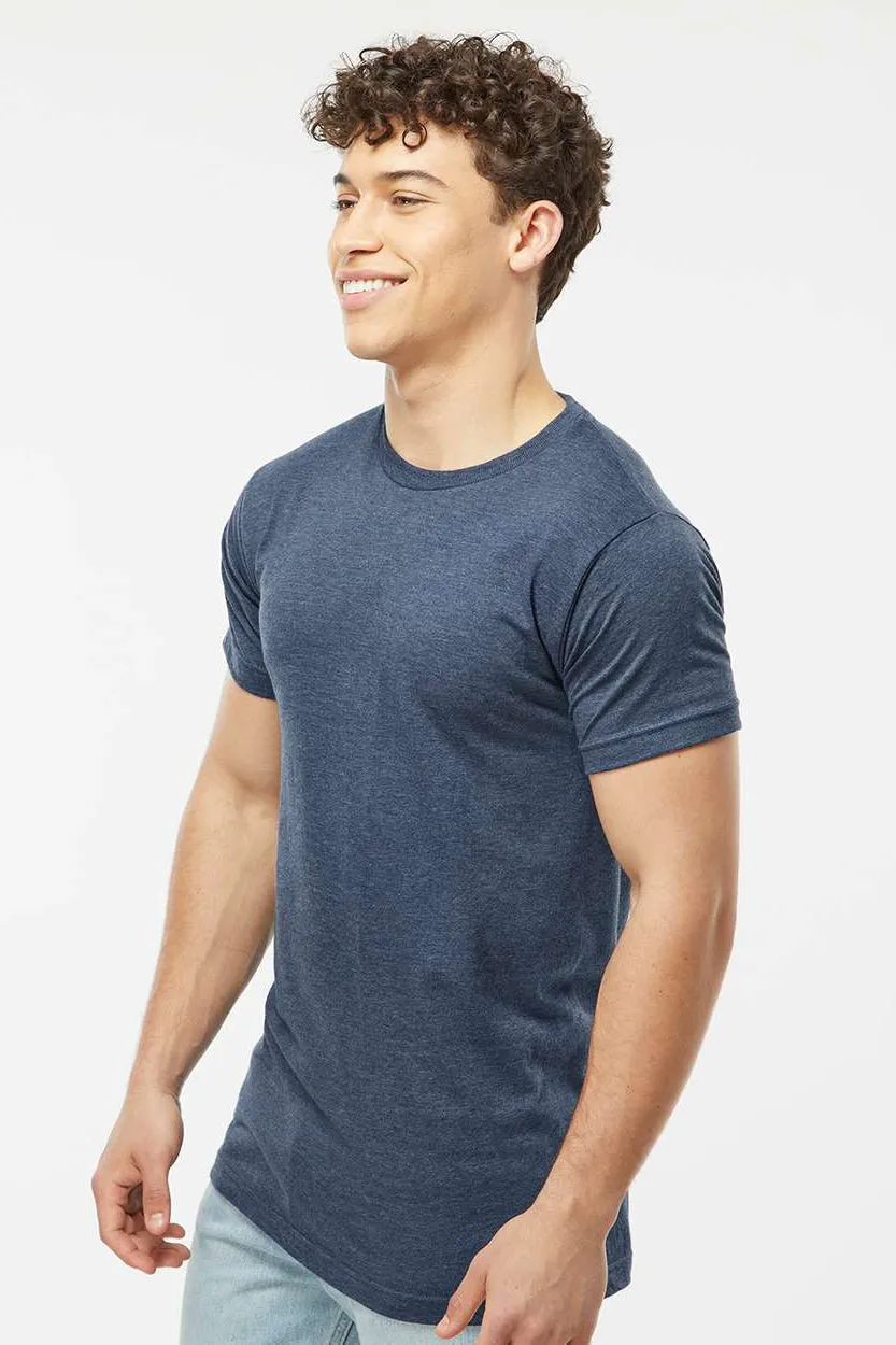 Tultex Mens Fine Jersey Short Sleeve Crewneck T-Shirt - Heather Denim Blue