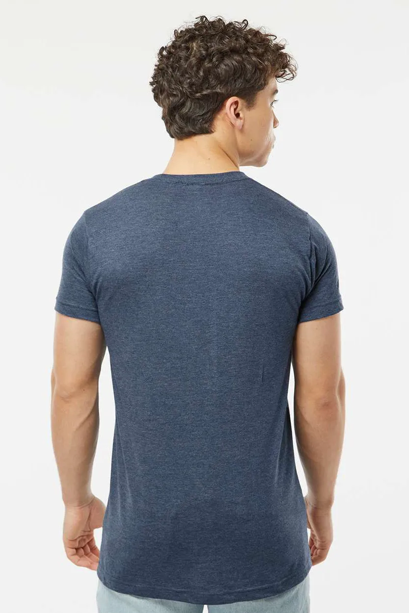 Tultex Mens Fine Jersey Short Sleeve Crewneck T-Shirt - Heather Denim Blue