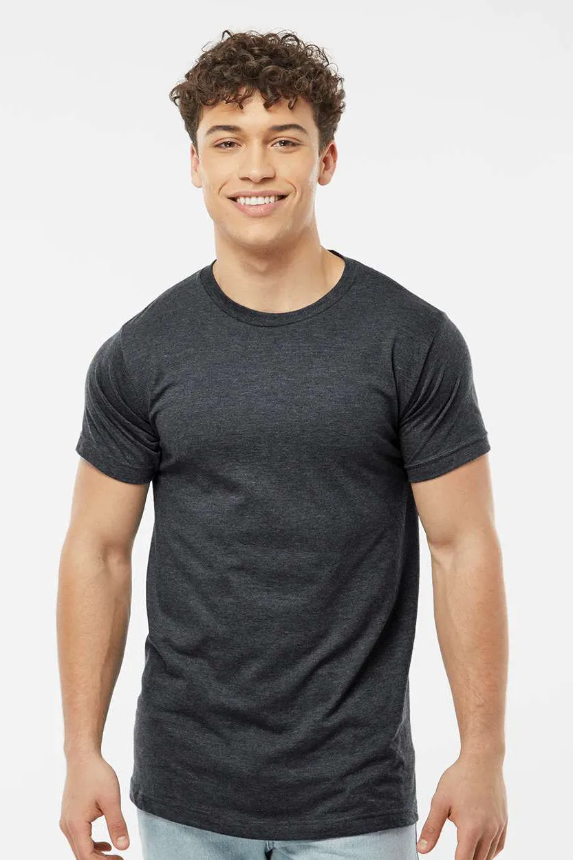Tultex Mens Fine Jersey Short Sleeve Crewneck T-Shirt - Heather Graphite Grey