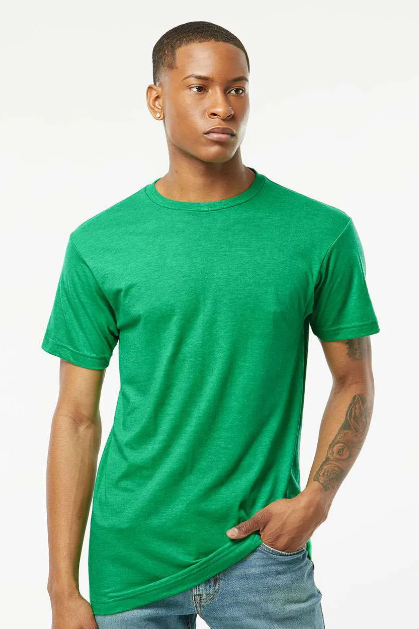 Tultex Mens Fine Jersey Short Sleeve Crewneck T-Shirt - Heather Kelly Green