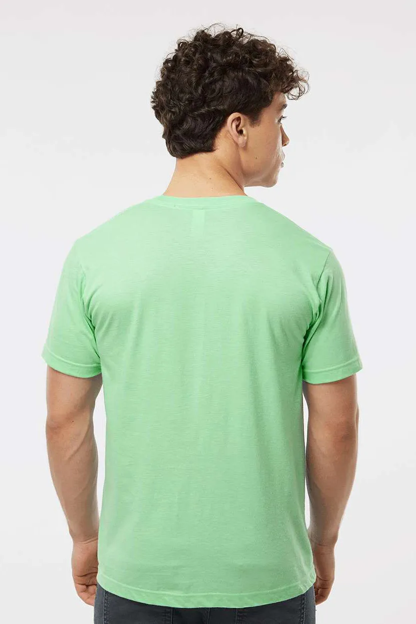 Tultex Mens Fine Jersey Short Sleeve Crewneck T-Shirt - Heather Neo Mint Green