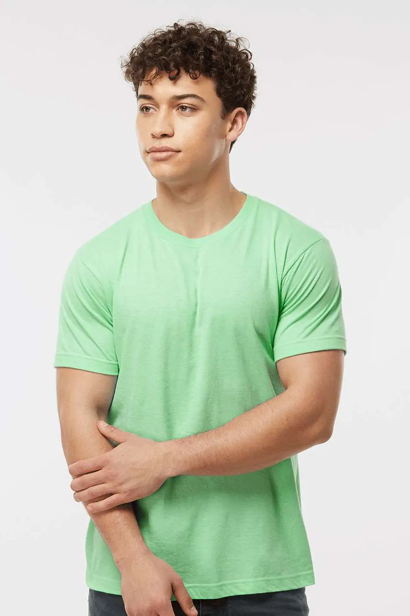 Tultex Mens Fine Jersey Short Sleeve Crewneck T-Shirt - Heather Neo Mint Green