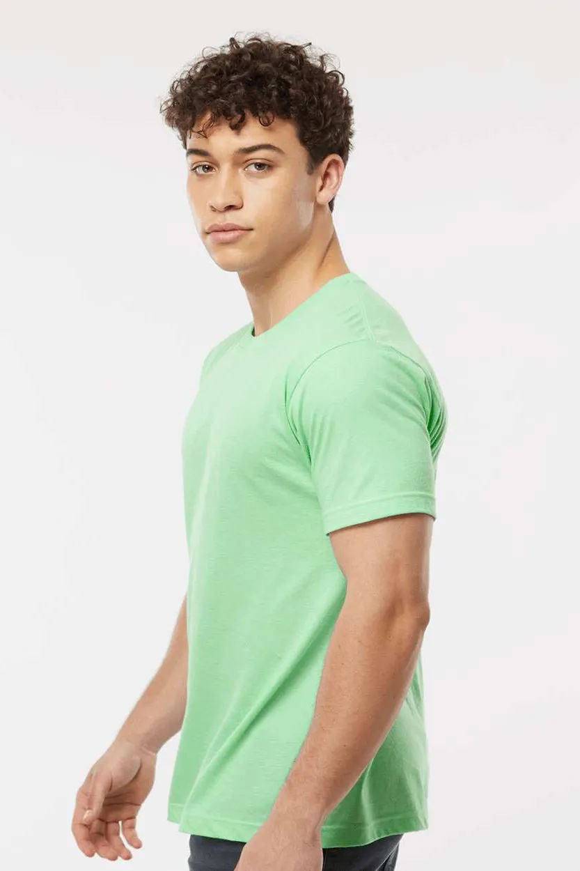 Tultex Mens Fine Jersey Short Sleeve Crewneck T-Shirt - Heather Neo Mint Green
