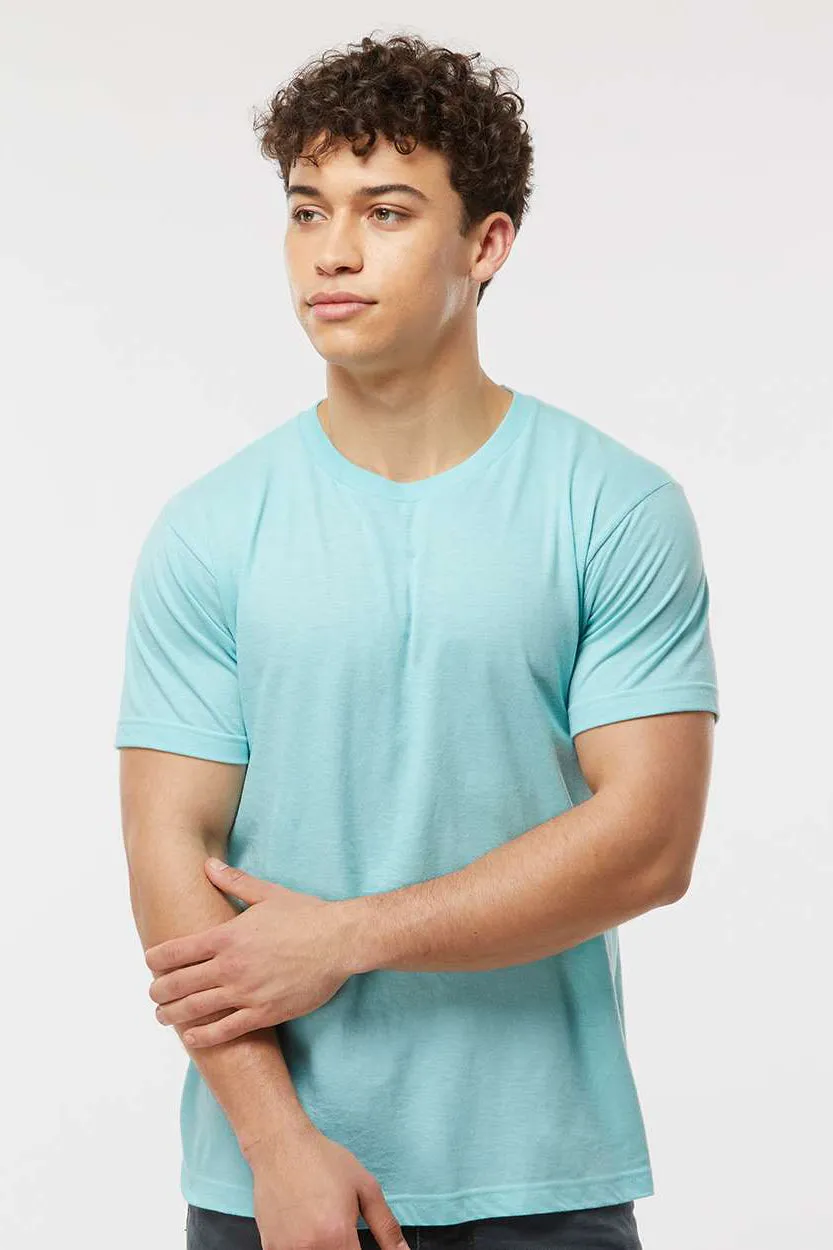 Tultex Mens Fine Jersey Short Sleeve Crewneck T-Shirt - Heather Purist Blue