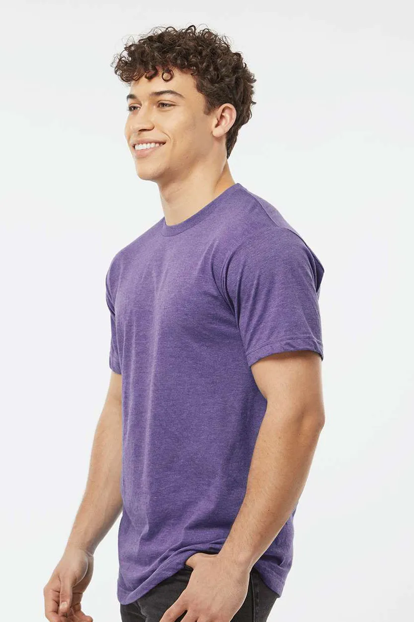 Tultex Mens Fine Jersey Short Sleeve Crewneck T-Shirt - Heather Purple