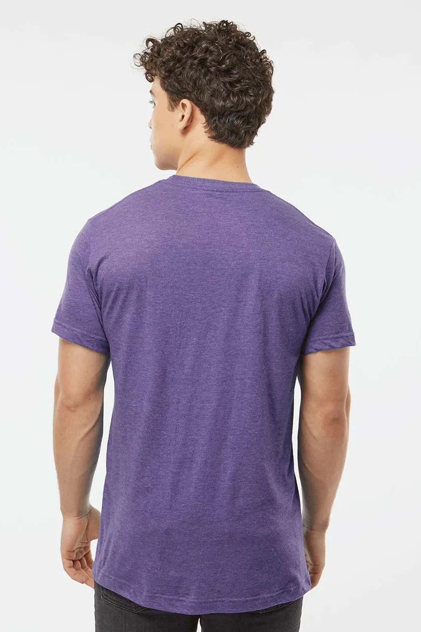 Tultex Mens Fine Jersey Short Sleeve Crewneck T-Shirt - Heather Purple