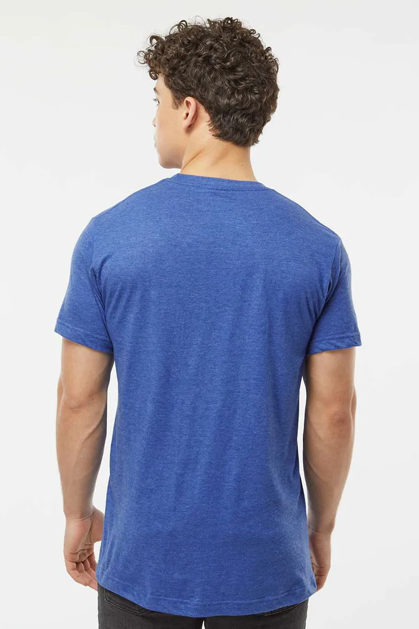 Tultex Mens Fine Jersey Short Sleeve Crewneck T-Shirt - Heather Royal Blue