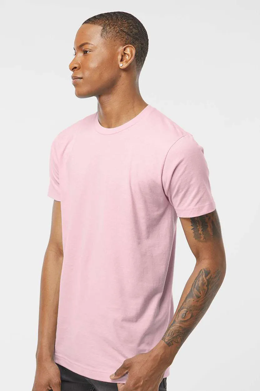 Tultex Mens Fine Jersey Short Sleeve Crewneck T-Shirt - Pink
